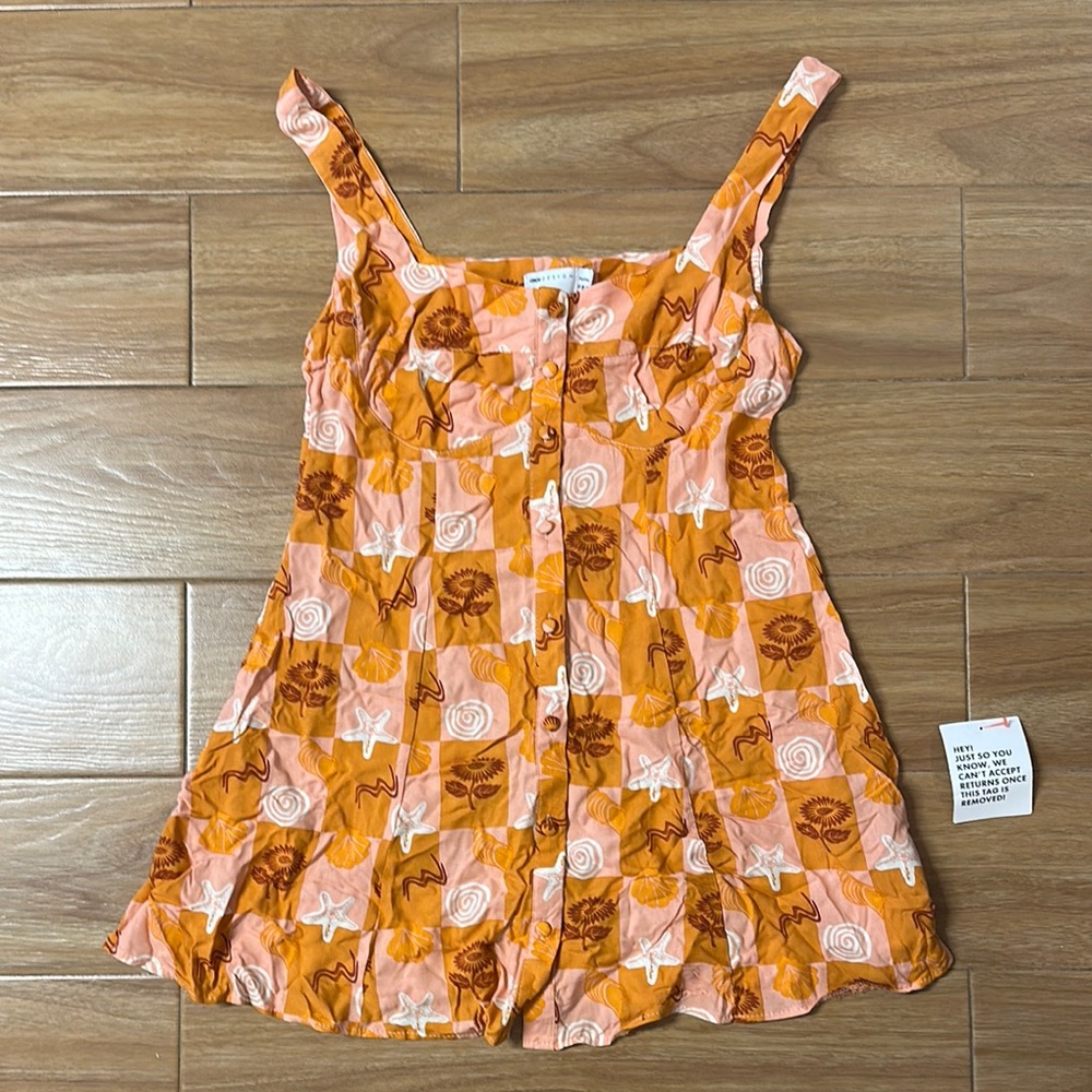 ASOS Petite Orange and Pink Mini Dress NWT